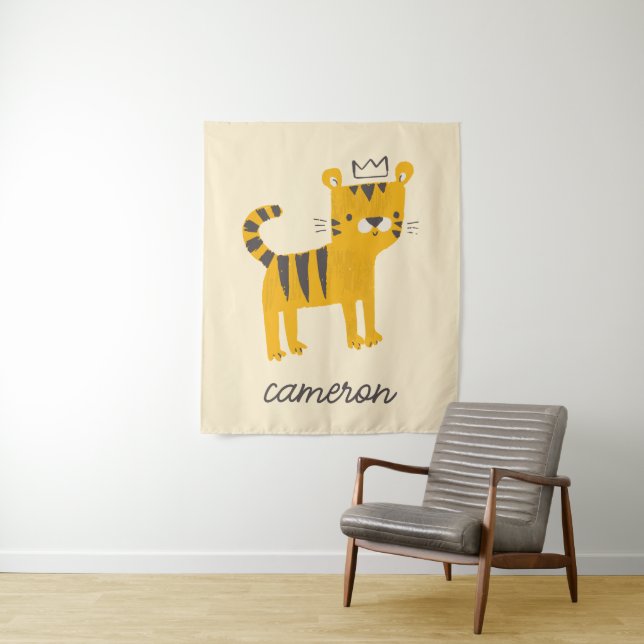 Wild One Tiger Cat Wandteppich (Beispiel)