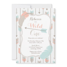 Wild ONE Tribal Arrows Birthday Party Pink Gray