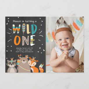 Wild One Tribal Einladung zum ersten Geburtstag in