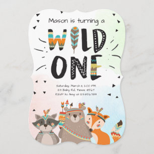 Wild One Tribal Einladung zum ersten Geburtstag in