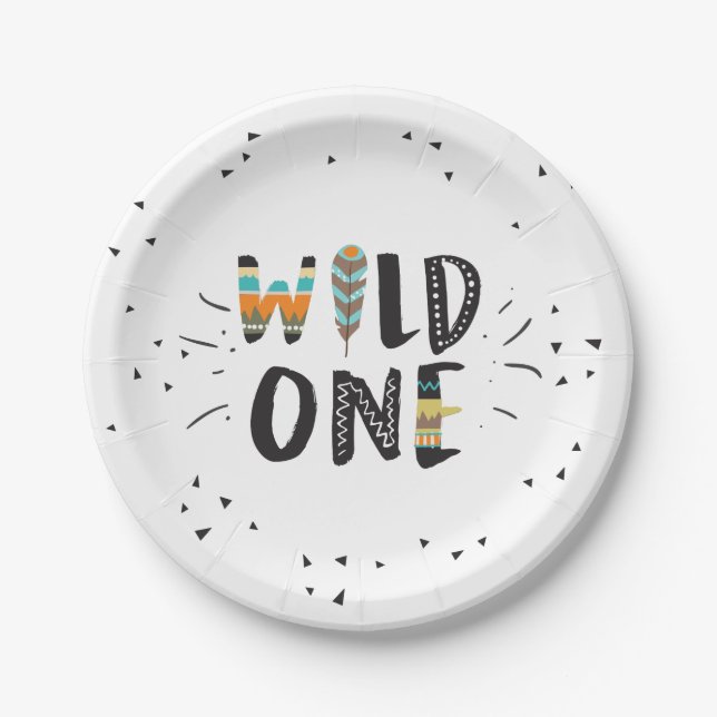 Wild One Tribal Erster Geburtstag Paper Tellers Bo Pappteller (Vorderseite)
