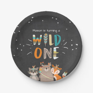 Wild One Tribal Woodland Geburtstagspapier-Teller Pappteller