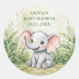 Wild One Tropical Dschungel Babyparty Geschenk Runder Aufkleber