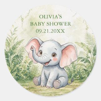 Wild One Tropical Dschungel Babyparty Geschenk Runder Aufkleber
