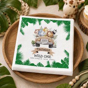 Wild One Tropical Jungle Safari Geburtstag Serviette