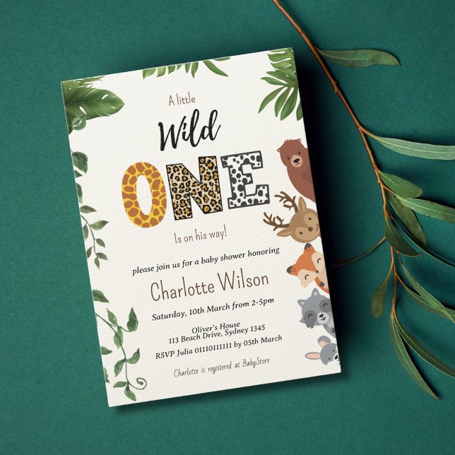 Wild One Typografy baby Dusche QR-Code Einladung (Von Creator hochgeladen)