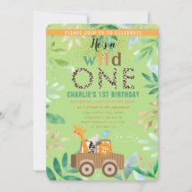 Wild One Watercolor Safari Tiere 1. Geburtstag