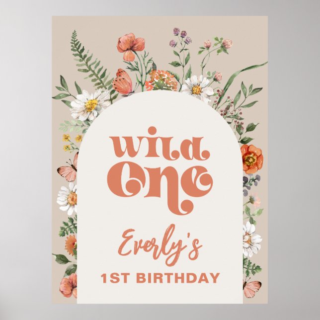 Wild One Wildblume Welcome Poster (Vorne)