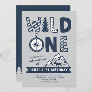 Wild One Wilderness Birthday Einladung