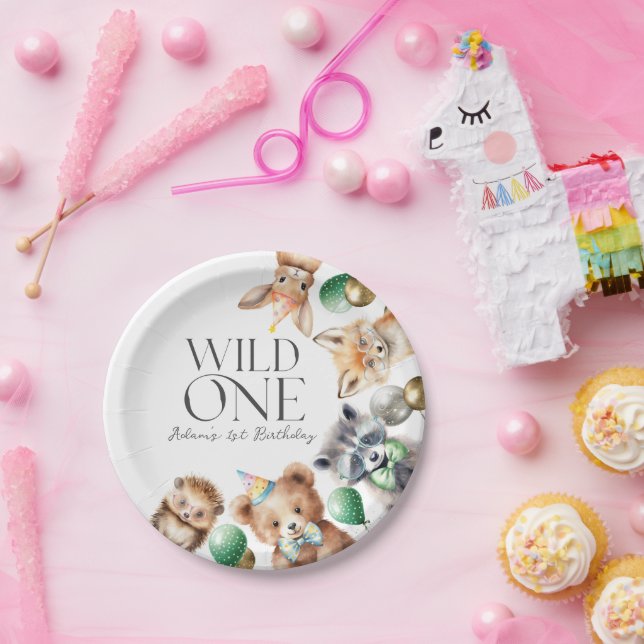 Wild One Woodland 1. Geburtstag Pappteller (Party)