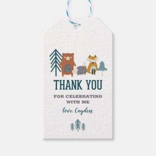 Wild One Woodland Animal First Birthday Gunst Geschenkanhänger