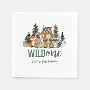 Wild One Woodland Animal zum ersten Geburtstag Serviette
