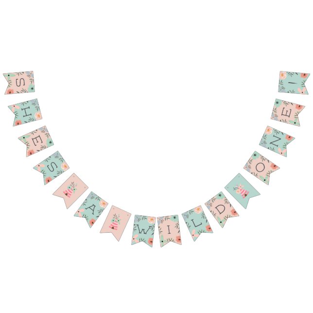 Wild One | Woodland Boho Thema Erster Geburtstag Wimpelkette (Alle)