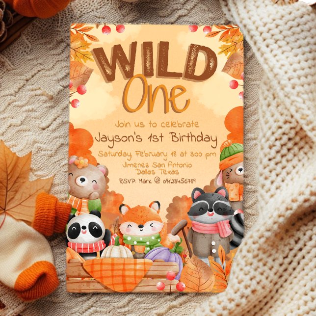 Wild One Woodlands 1. Geburtstag Einladung (Wild One Woodlands 1st Birthday Invitation)