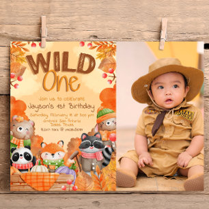 Wild One Woodlands Einladung mit Foto