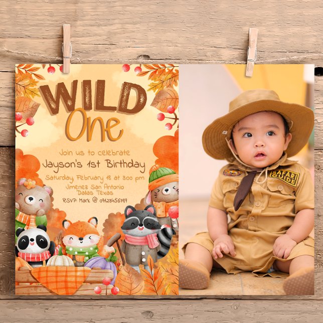 Wild One Woodlands Einladung mit Foto (Von Creator hochgeladen)