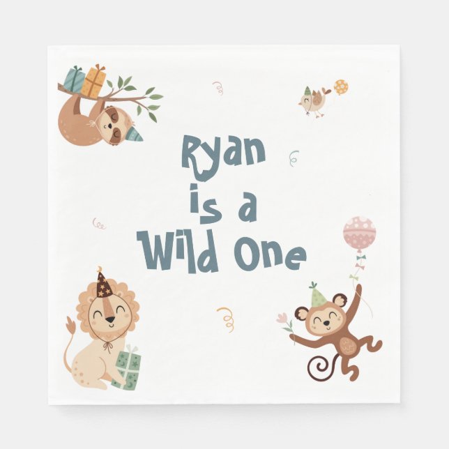 Wild One zum Geburtstag Napkins Serviette (Vorderseite)