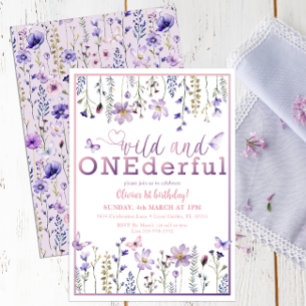 Wild ONEderful Floral 1. Geburtstag Einladung