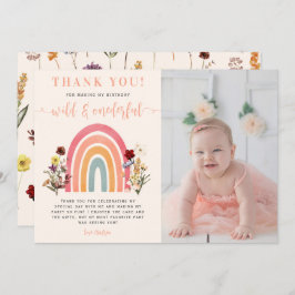 Wild Onederful Wildblume Rainbow Birthday Foto Dankeskarte