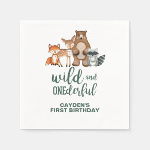 Wild Onederful Woodland Animal zum ersten Geburtst Serviette