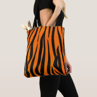 Wild Orange Black Tiger Stripes Animal Print