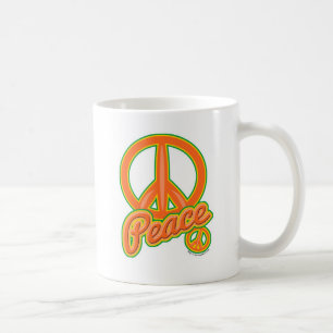 Wild Orange Peace Sign Groovy Sixties Slogan Kaffeetasse