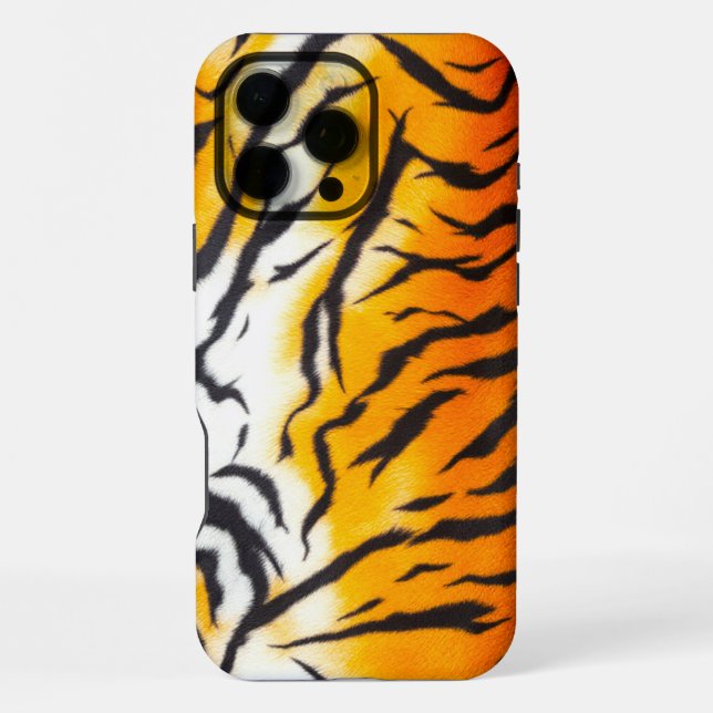 Wild Orange Tiger Leder  iPhone Hülle (Rückseite)