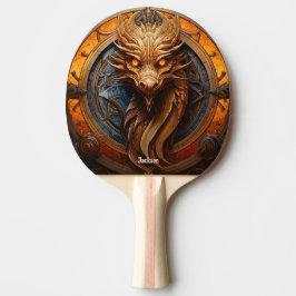 Wild Orangefarbener Drache Personalisiert Tischtennis Schläger