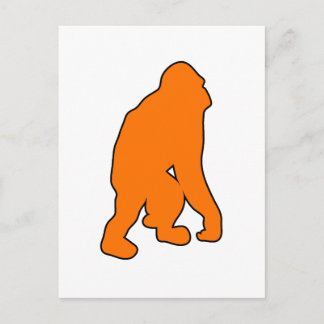 Wild-Orangutan-Affen-Silhouette Postkarte