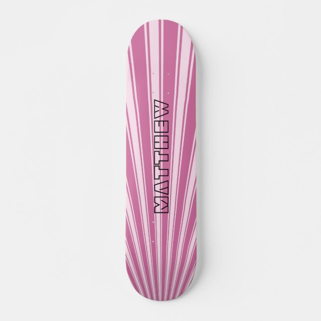 Wild orchid Color Stripe Funky Pattern Skateboard (Vorne)