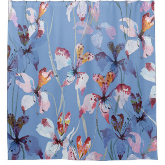 Wild Orchid Elegante: Watercolor Luxus Duschvorhang