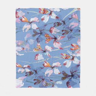Wild Orchid Elegante: Watercolor Luxus Fleecedecke