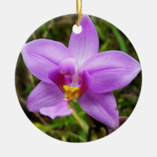 Wild Orchid Lila tropische Blume Keramikornament