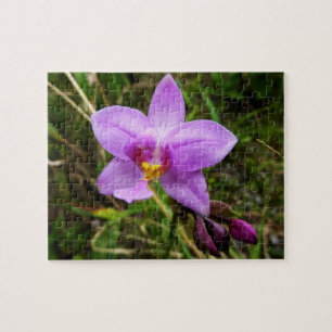 Wild Orchid Lila tropische Blume Puzzle