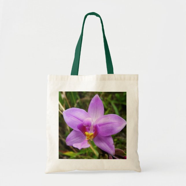 Wild Orchid Lila tropische Blume Tragetasche (Vorne)