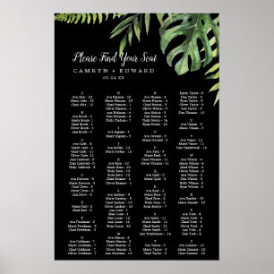 Wild Palm Schwarze Alphabetische Sitztabelle Poster