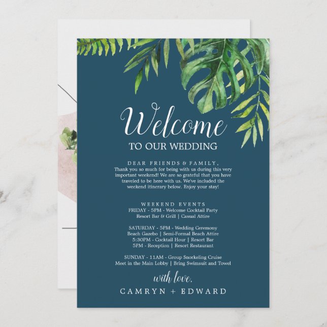 Wild Palm | Welcome Letter Itinerary & Map (Vorne/Hinten)