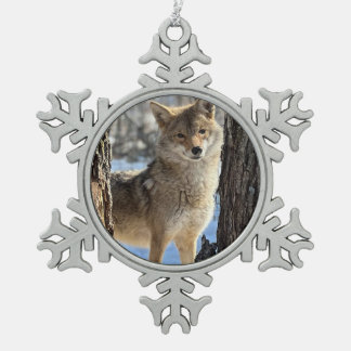 Wild Paws Daphne Schneeflocke gerahmter Weihnachts Schneeflocken Zinn-Ornament