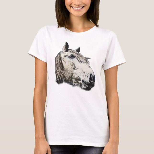 Wild Pferd Kopf Portrait Pferd Lover Ladys Top (Vorderseite)
