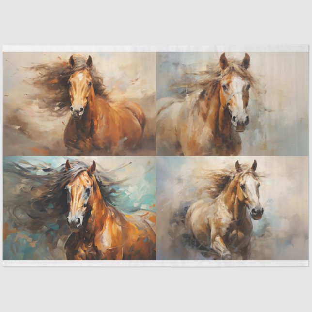 Wild Pferde Collage 2 Decoupage Paper Seidenpapier (Vorderseite)