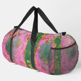 Wild Pink Green Damask Grunge - Duffel Bag Duffle Bag
