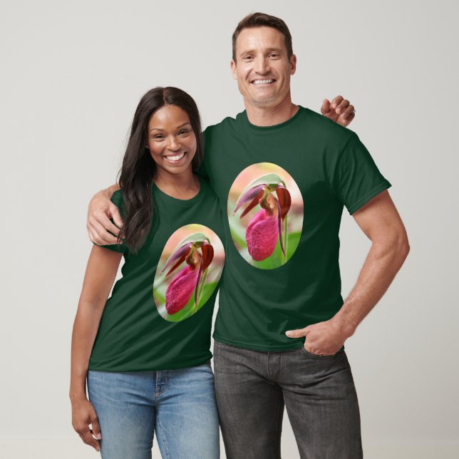 Wild Pink Lady Slipper Orchid Blume T-Shirt (Unisex)