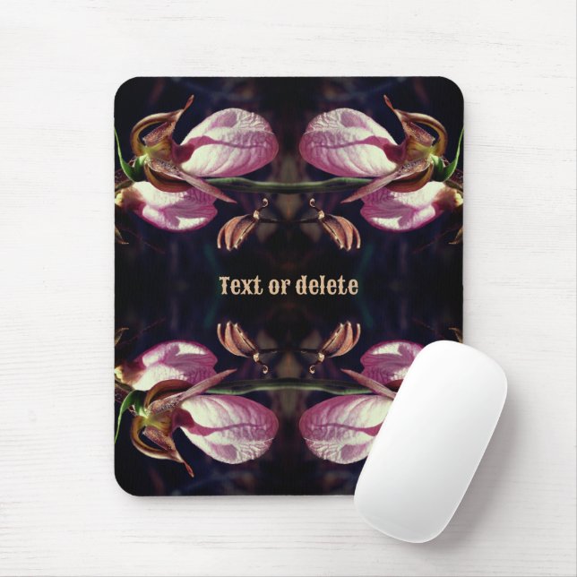 Wild Pink Lady Slipper Orchid Pair Personalisiert Mousepad (Mit Mouse)