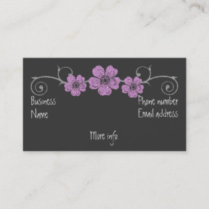 "Wild Pink Roses Chalkboard Business Card" Visitenkarte