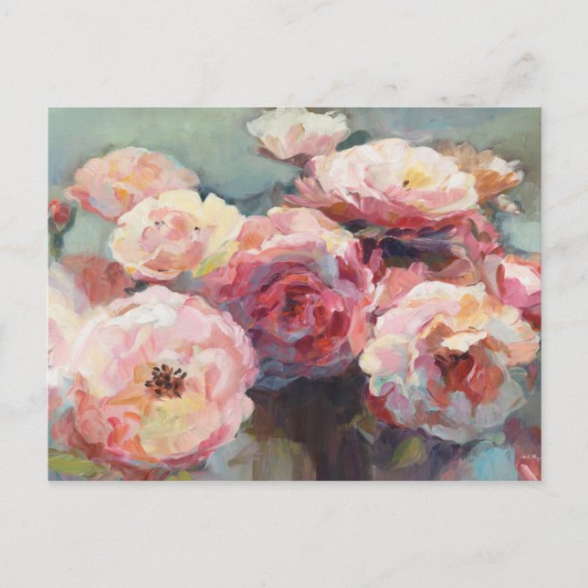 Wild Pink Roses Postkarte (Vorderseite)