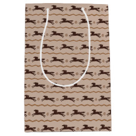 Wild Pony Galloping Pferd auf Tan für Pferde Lover Mittlere Geschenktüte