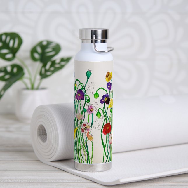 Wild Poppies Wasserflasche Trinkflasche (Yoga)