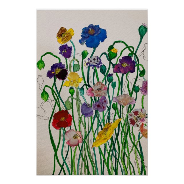 Wild Poppy Print Poster (Vorderseite)
