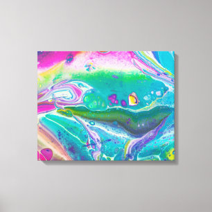 Wild Psychedelic Acrylic Pour Art Leinwanddruck