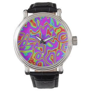 Wild Psychedelic Liquid Colors Armbanduhr